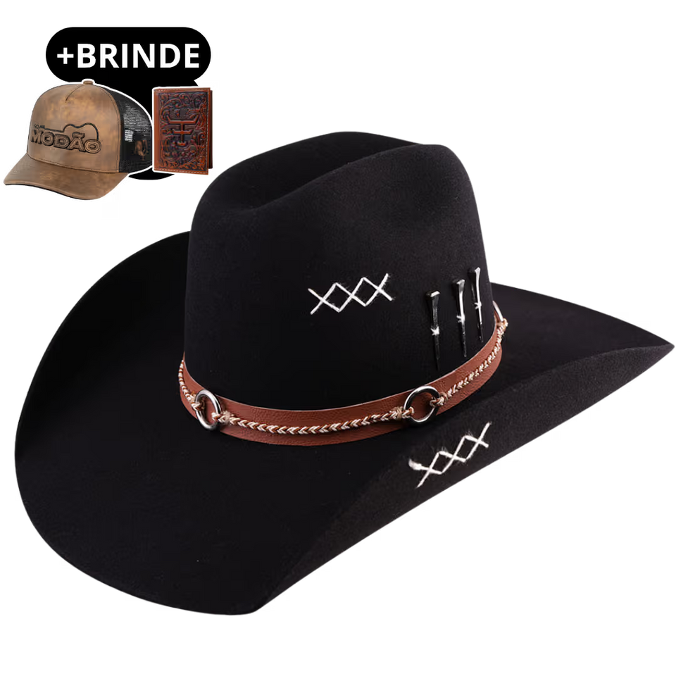 Chapéu 3 Cravos Americano Preto